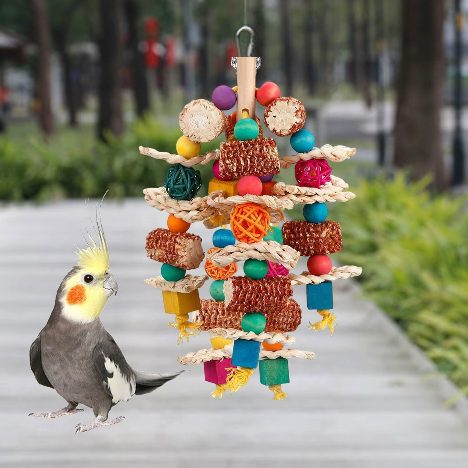 Parrot Chewing Toy, Pet Supplies Creative Exercising Multi Color Bird Toy Bird Cage Accessories for Porch Household Conures — image 4