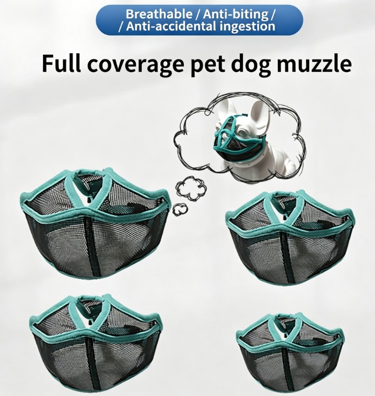 Short Snout Dog Muzzle Anti-Barking and Anti-Chewing, Breathable, Suitable for Bulldogs — image 3