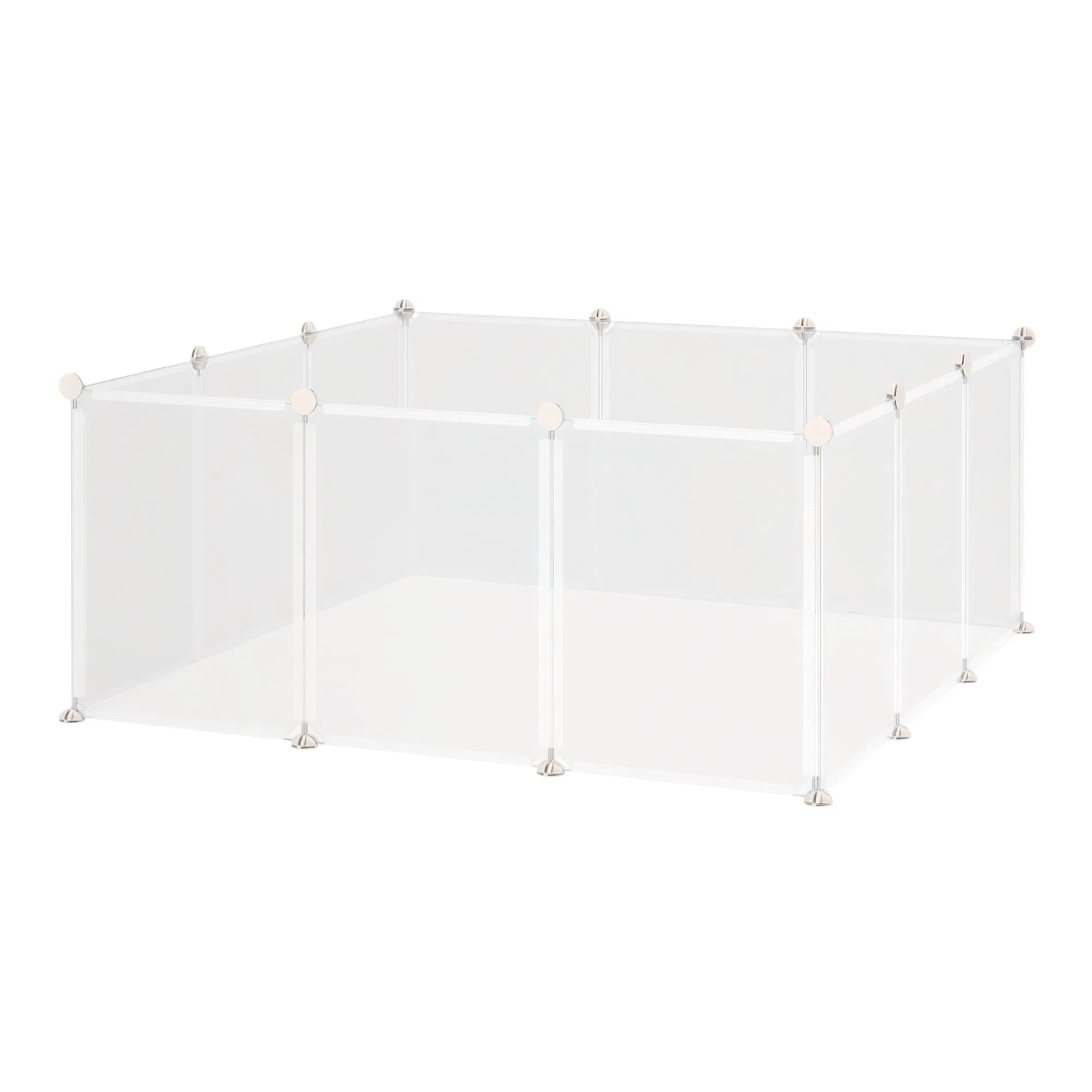 Small Animal Cage Plastic Chinchilla Cage 12 Panels for Bunny Chinchilla Guinea Pig, 18" x 14", White — image 1