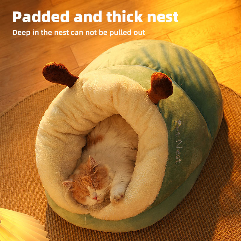 New Pet Kennel Popular Winter Cat Dog Slipper Kennel Cat Kennel Dog Kennel Warm Plush Thickened Small Kennel — image 1