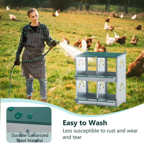 Nidales para Gallinas de 4 Compartimentos, Nidales Metálicos para Montaje en Pared, Caja Ponedora de Huevos para Diferentes Razas de Gallinas — imagen 4