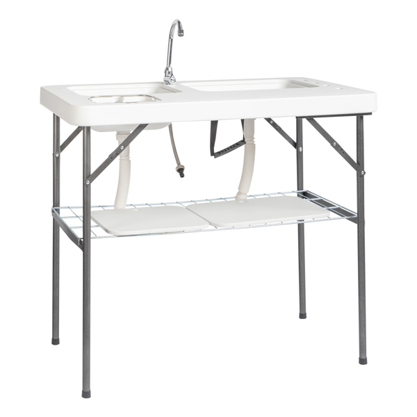 With Wire Mesh, White, Outdoor Fish Killing Table, HDPE, Rectangular Shape, Foldable — image 13