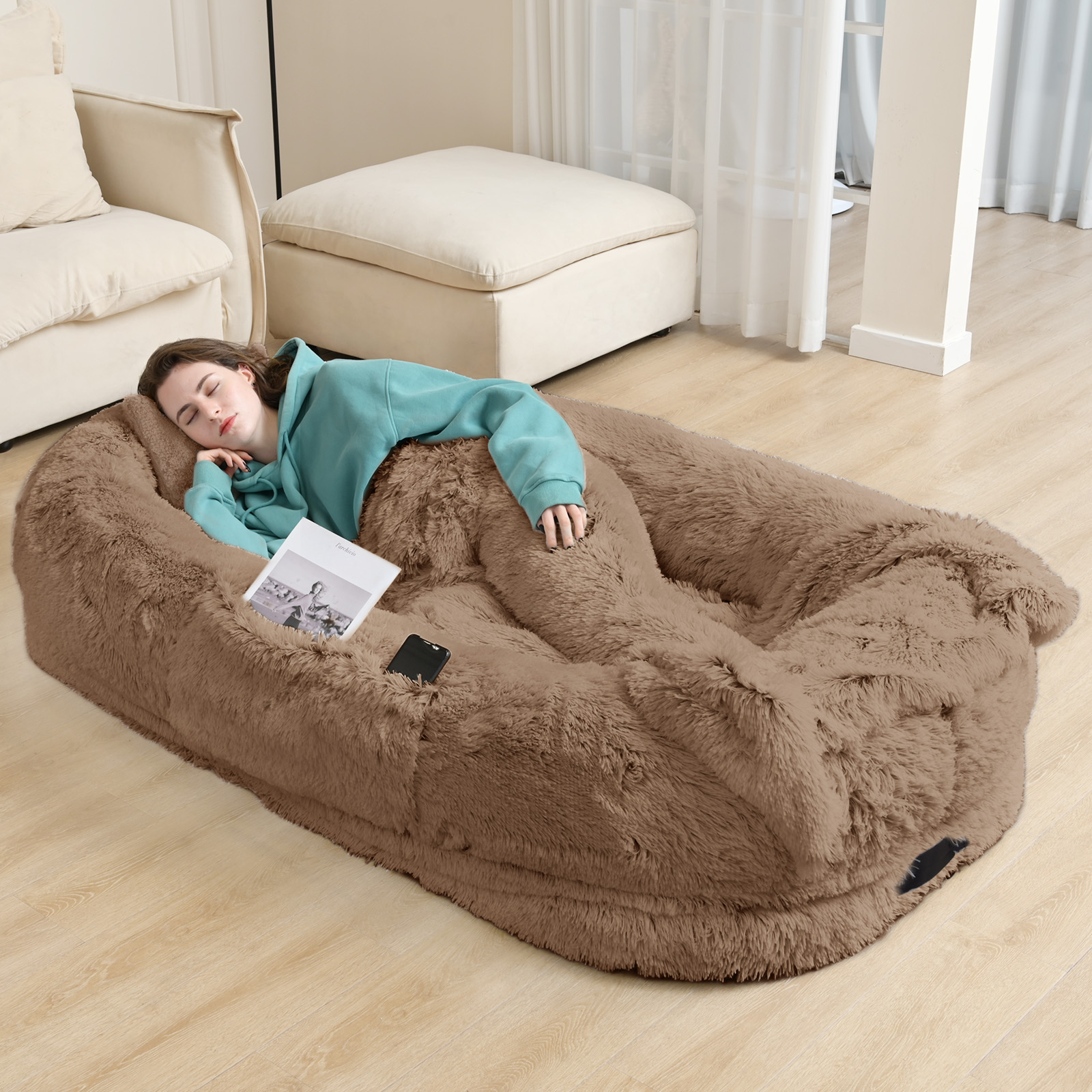 Cama para Adultos y Mascotas de Gran Tamaño: Colchón de Felpa Sofocreado con Soporte Ortopédico — imagen 17
