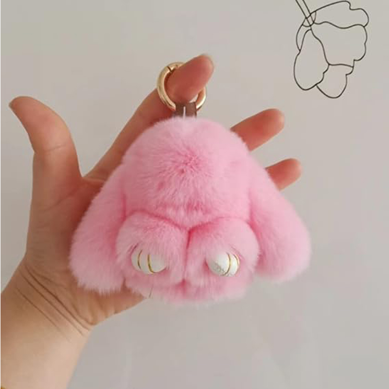Bunny de PomPom Suave, Ratón de Peluche Corte, Ideal para Bolsas, Llaves, Espejos de Autos y Teléfonos — imagen 5