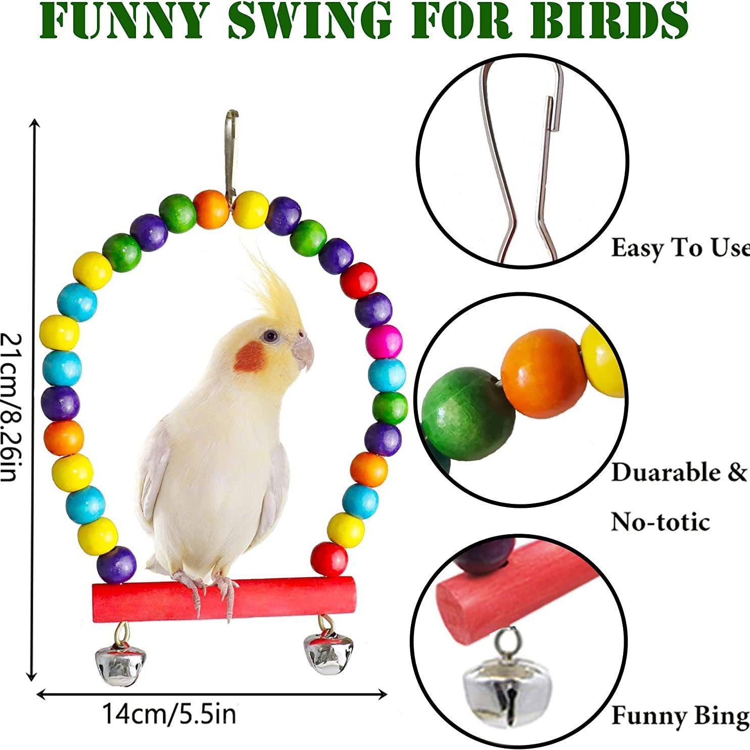 7PCs Parrot Toys Bird Cage Accessories — image 2