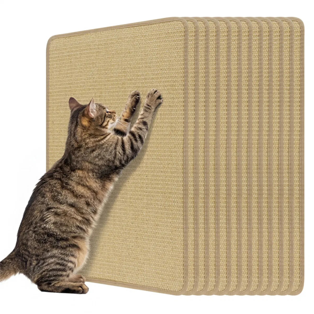Natural 6-Piece Cat Scratching Mats, Sisal Material Anti-Slip Latex Backing Furniture Protector — image 7