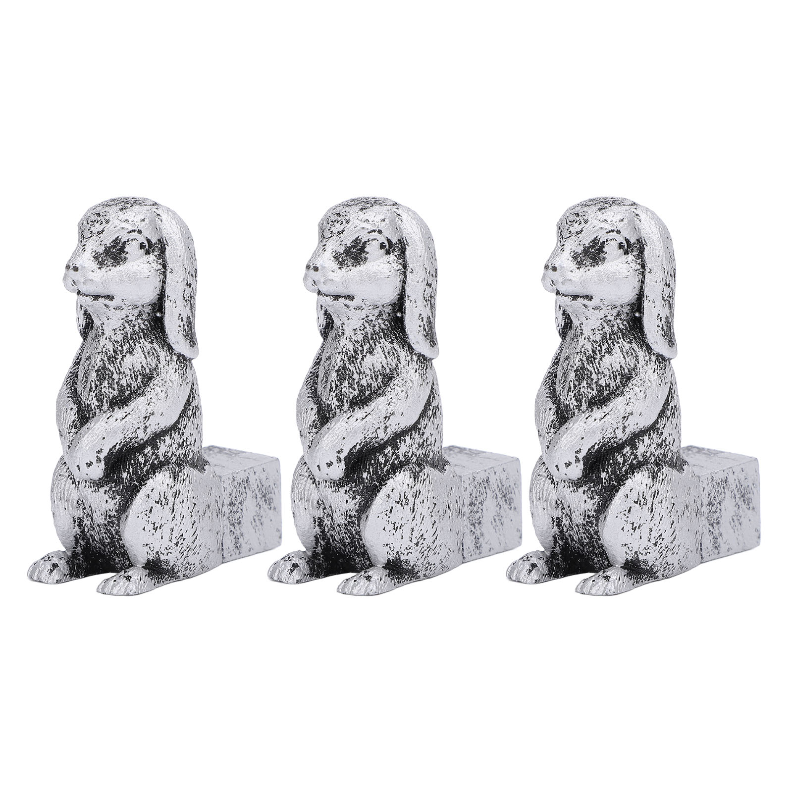 3 Piezas de Patas Decorativas para Maceta, Estatua de Animal de Resina, Patas de Soporte para Maceta, Elevador de Jardinera para Exterior, Conejo de Pie