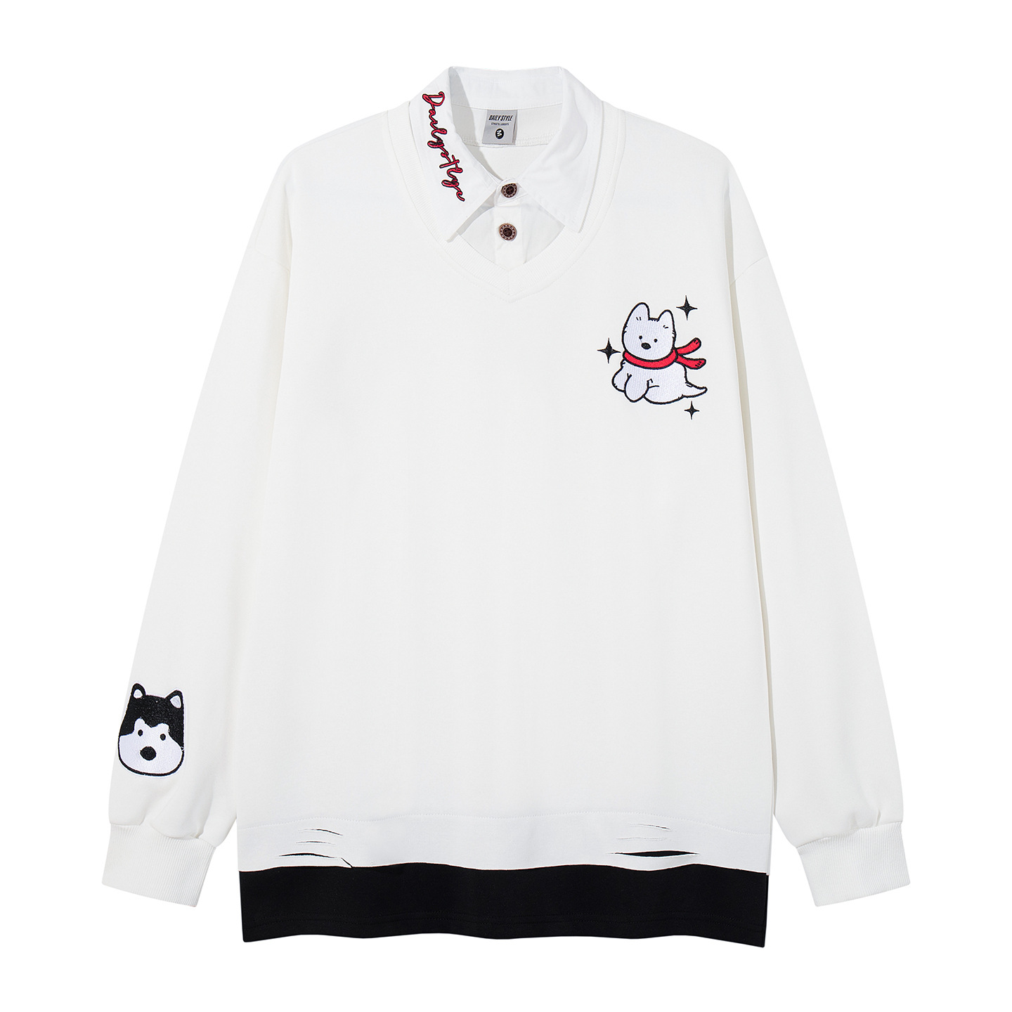 Two fake polo hoodies embroidered with puppy embroidery — image 4