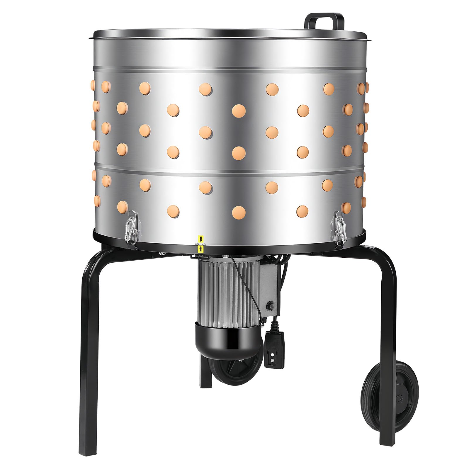 Máquina de Arrancador de Piojos de Pollo, 25.6'' Cilindro, 1200W y 275RPM - Arranca Plumas Eléctrico con 158 Dedos Blandos y Ruedas de Transporte para Carne de Pollo — imagen 1
