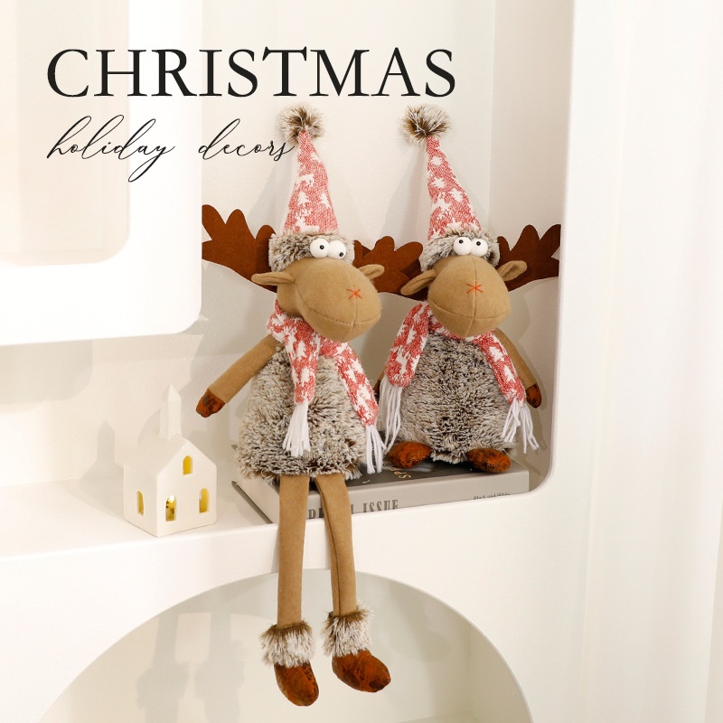 Reindeer Plush Christmas Decoration Ornament Window Display Decorative Figurine — image 1