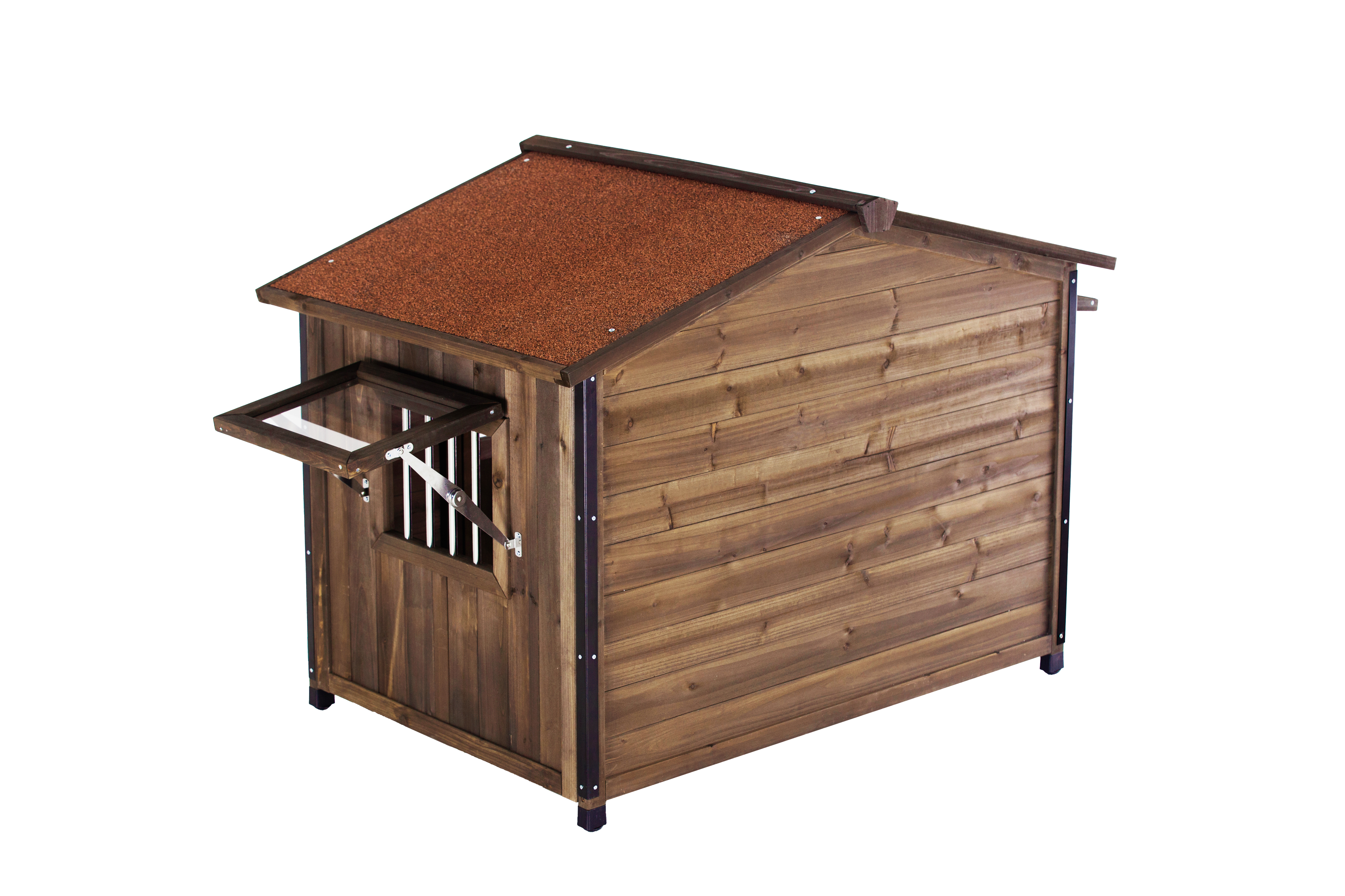 Casa de Perro Única con Estructura de Hierro, Estilo Casa de Madera Externo Grande en Forma de Cabina — imagen 6