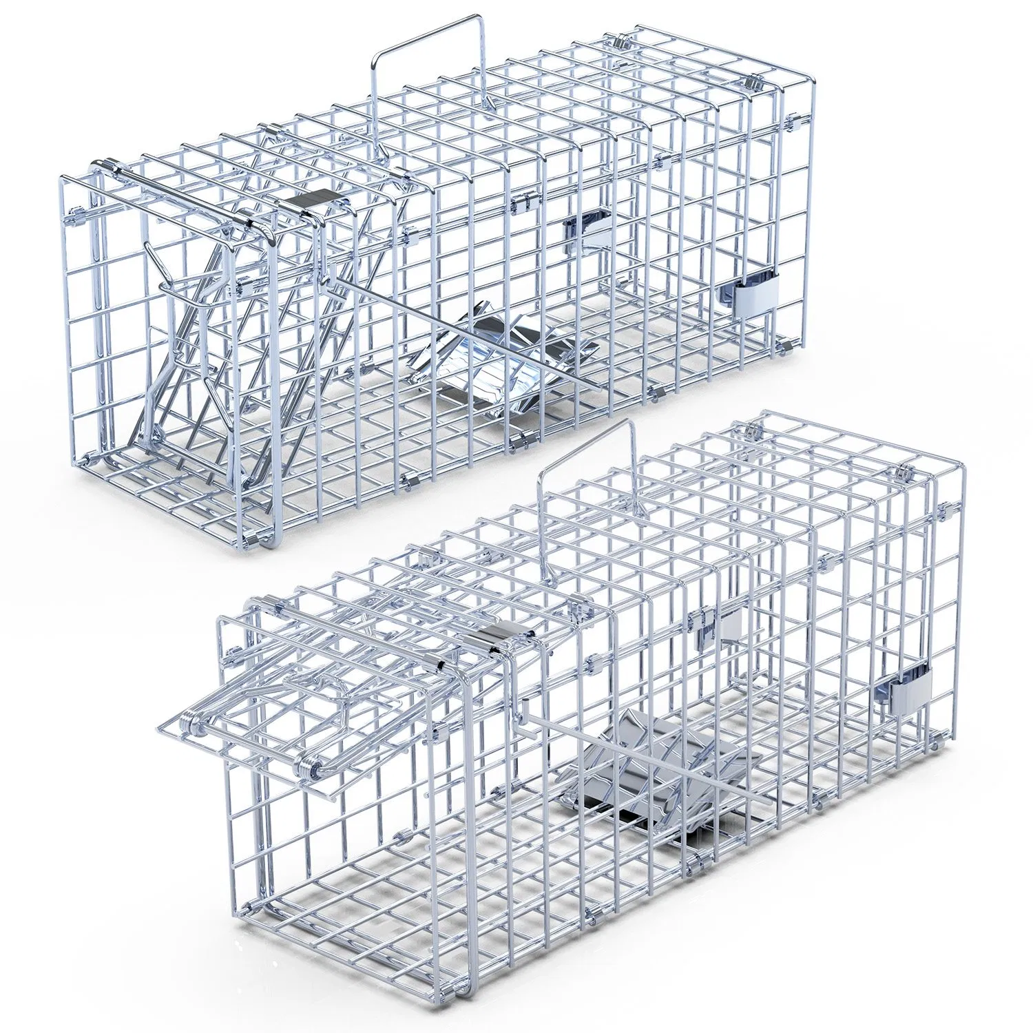 2-Pack Humane Mouse Traps – Instant-Lock One-Way Door, 2 mm Galvanized Metal, Safe for Kids & Pets, Indoor/Outdoor Reusable Catcher, Easy-Set & Release — image 2