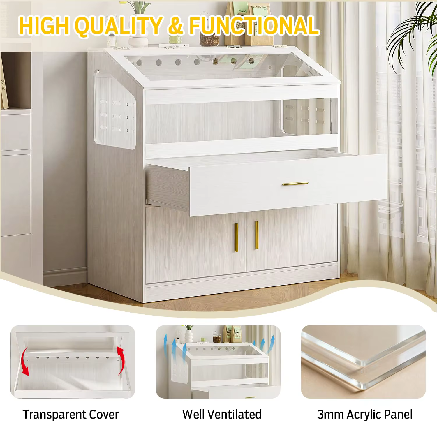 Guinea Pig Cage Large Hamster Cage with Storage Cabinet — image 4