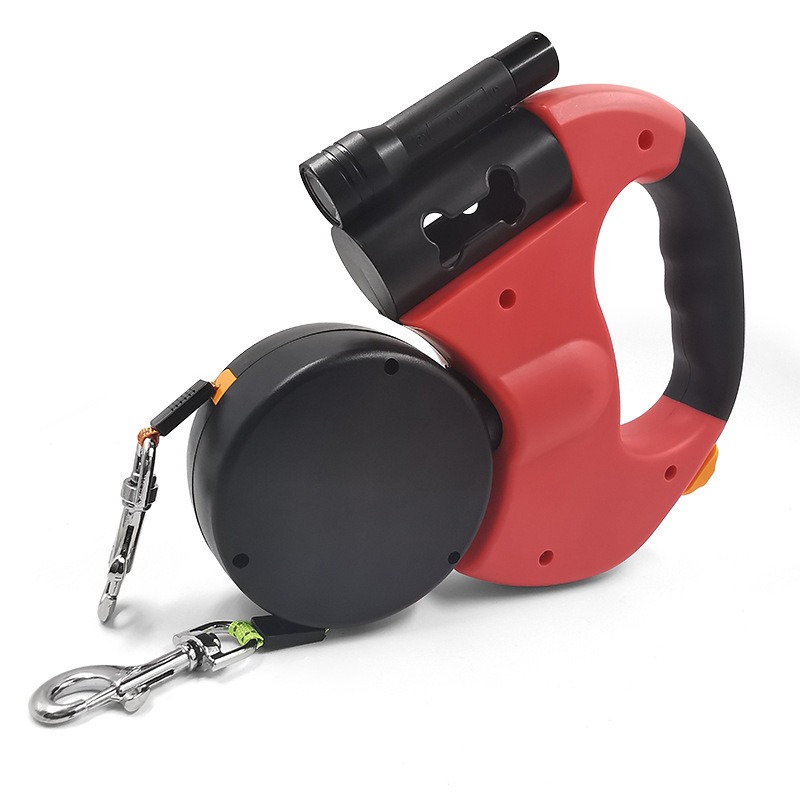 Automatic Retractable Leash With LED Flashlight One Tow Two Double-Headed Dog Walking Leash Dog Chain Pet Supplies — image 3
