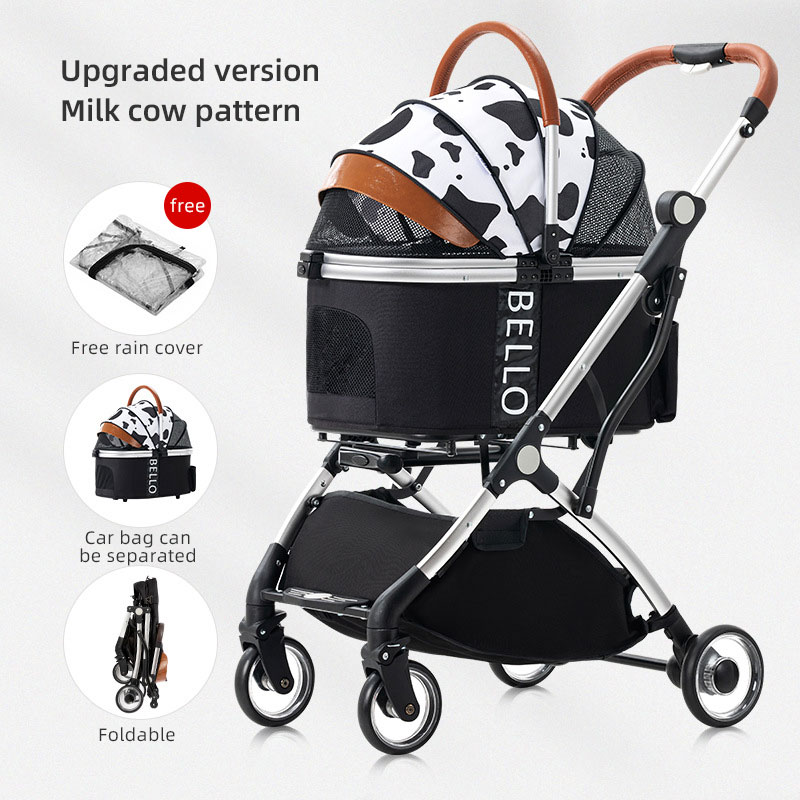 Bello Small And Medium-Sized Pet Cart Out Dog Bag Separate Dog Folding Aluminum Alloy Cat Cart Shock Absorption — image 9
