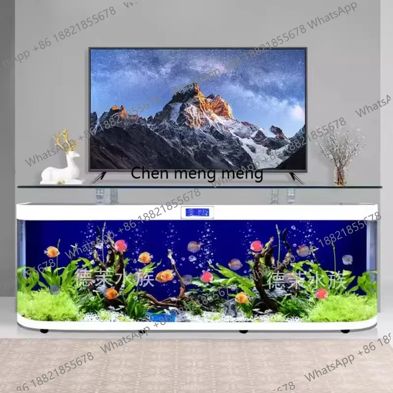 Glass TV Cabinet Fish Tank Aquarium Medium and Large Floor Wall Ecological Automatic Circulation — image 6