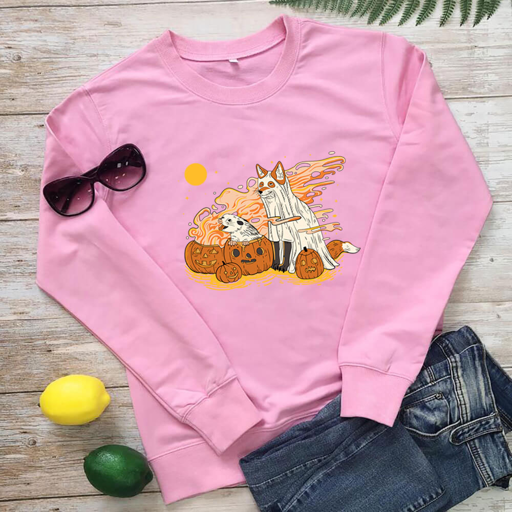 Dog Pumpkin Printed Halloween Hoodie — imagen 7