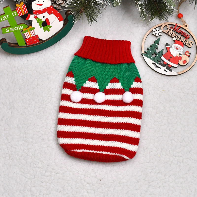 Pet clothes for autumn and winter warm knit Christmas teddy cat sweaters cat and dog clothing — image 6