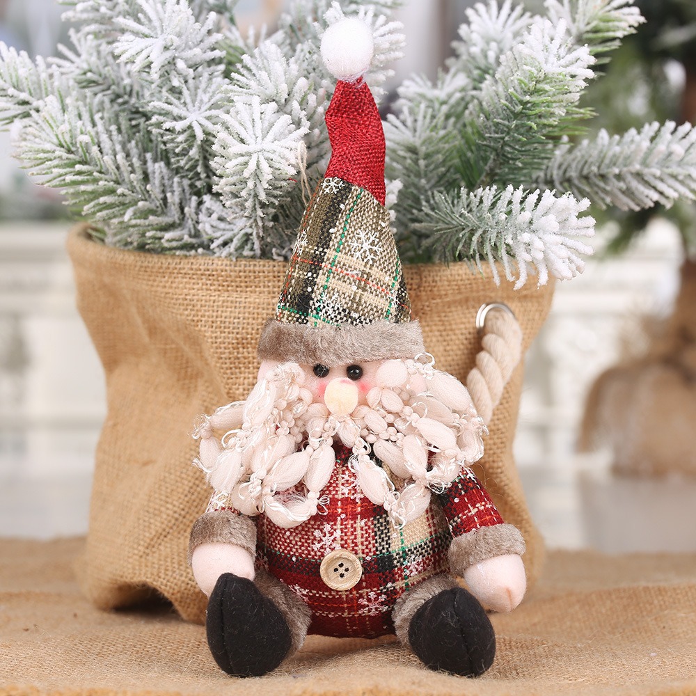 Elderly Doll Button Ball Doll Christmas Pendant Snowman Elk Pendant Gift — image 4
