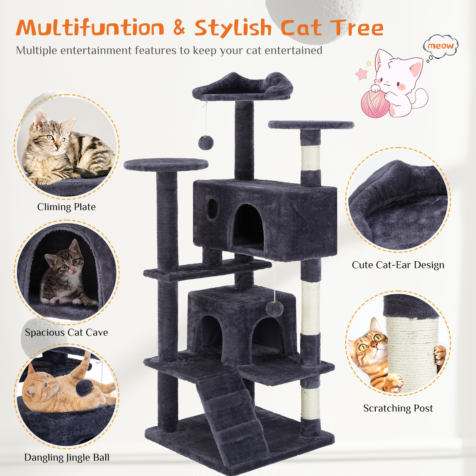 Multi Functional Cat Treehouse Cat Climbing Frame — image 10