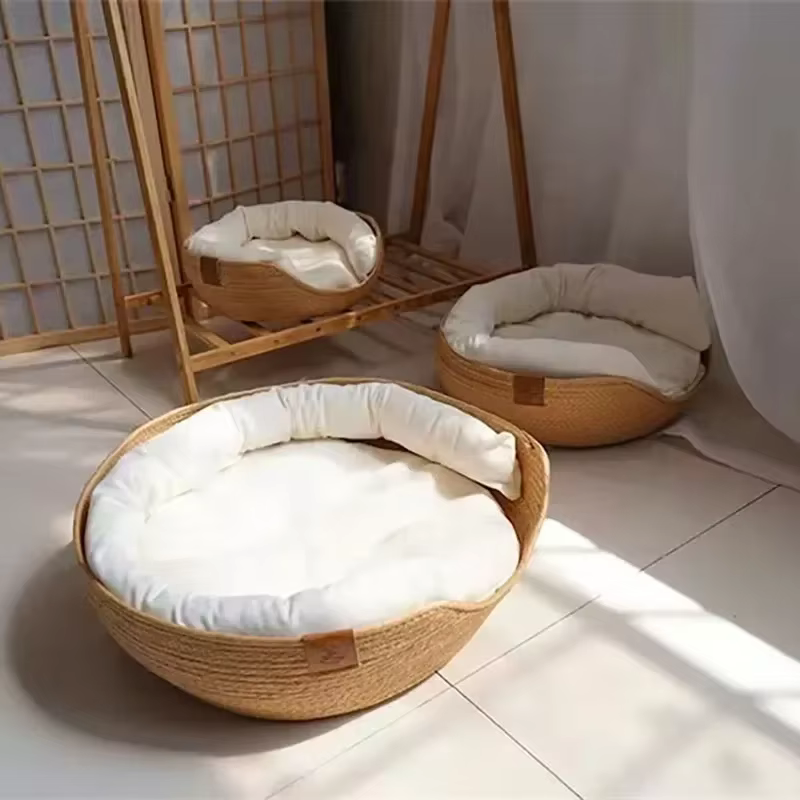 Cama para Mascotas Suave, Jaula para Gatos, Camas para Perros, Sofá, Tejido de Bambú, Cuatro Estaciones, Nido Acogedor, Cestas, Impermeable, Cojín Removible, Mochila de Dormir — imagen 4