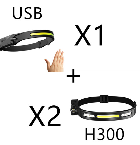 COB LED Inducción Linterna de Cabeza para Montar con Batería Recargable USB Resistente al Agua para Camping y Caza con Visión Total — imagen 11