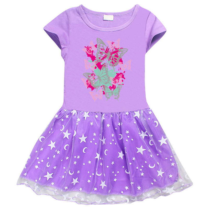 Girls' dress with pure cotton butterfly print cartoon — image 6