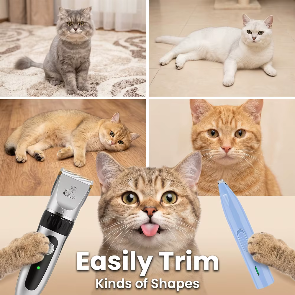 Electric Pet Clipper Grooming Kit For Dogs Reachageable Trimmer Haircut Cat Hair Cutting Remover Professional Machine Set — image 5