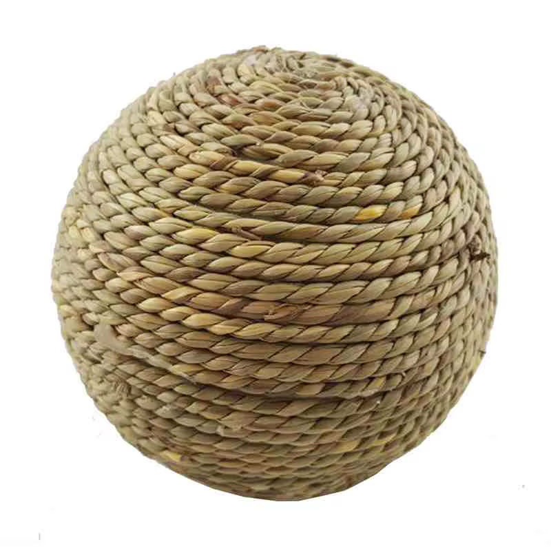 6/10cm Chewing Braided Ball Guinea Pig Rabbit Hamster Small Animal Play Pet Interactive Chew Toy Natural Grass Ball Fun Pet Toys — image 2