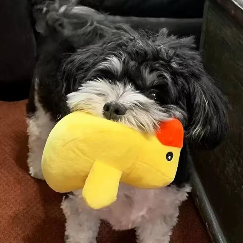 Conjunto de 7 juguetes para cachorros con sonido, mordiscos de peluche suelto, bocadillos de fruta de peluche y juguetes de verduras para cachorros, adecuados para el juego de mascotas — imagen 1