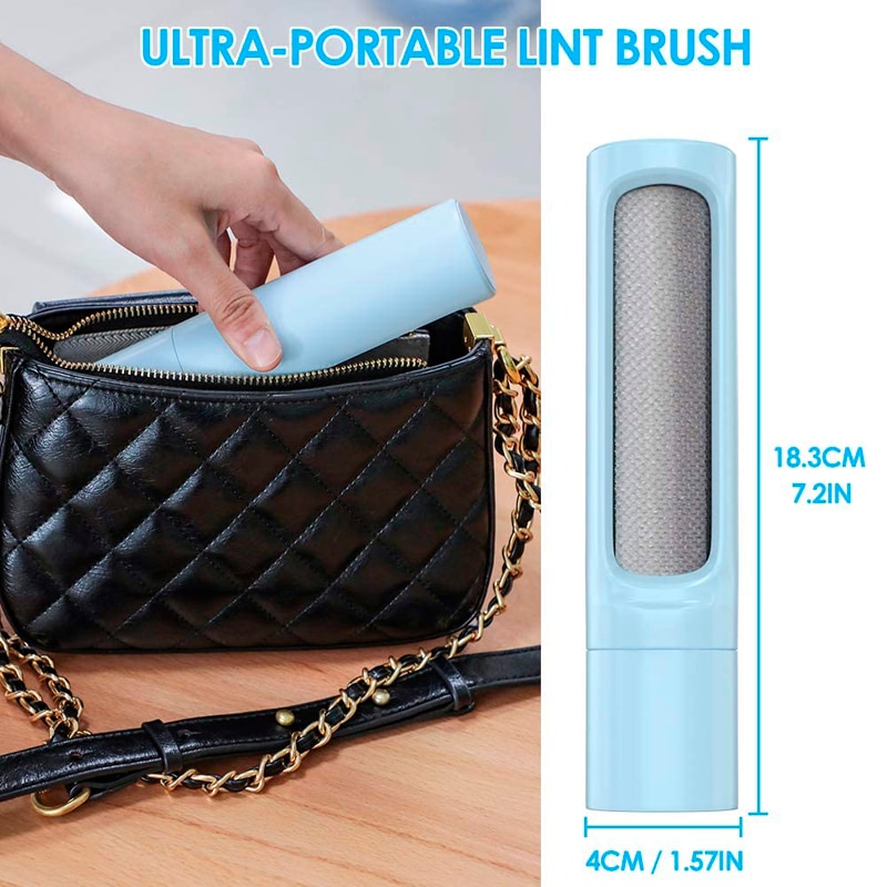 2-1 Reusable Pet Hair Remover Brush Lint Roller Self Cleaning Cat Dog Fur Hair Dust Removal Brush for Clothes Portable Effective — image 5