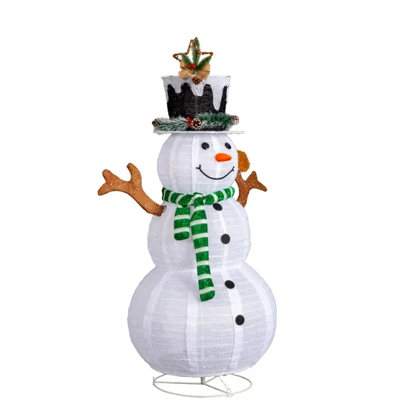 Lighted Snowman And Squirrel Christmas Yard Decorations, Pre-lit Pull Up Snowman With 120 White LEDs, For Xmas Outdoor Holiday Indoor Decor Lighted Holiday Displays — image 4