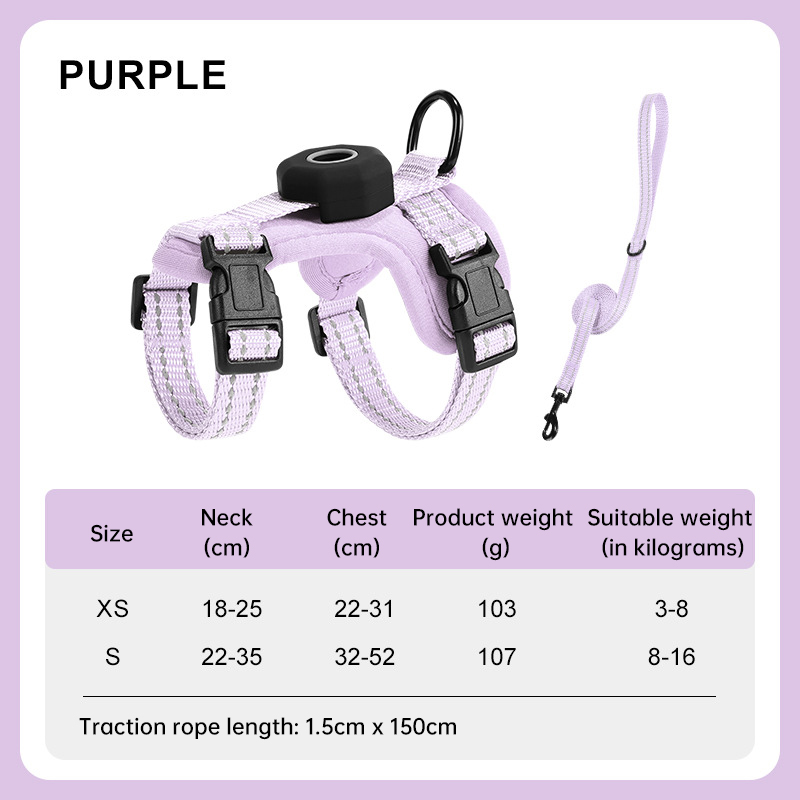 Reflective Escape-Proof Cat Harness – Adjustable Vest with Built-in AirTag Holder for Outdoor Walking — image 5