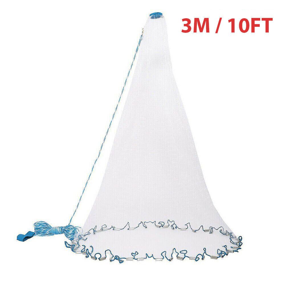Red de Pescar para Cazar con Red de Pesca Manual Fácil Lanzamiento Fuerte Malla Nylon USA — imagen 16