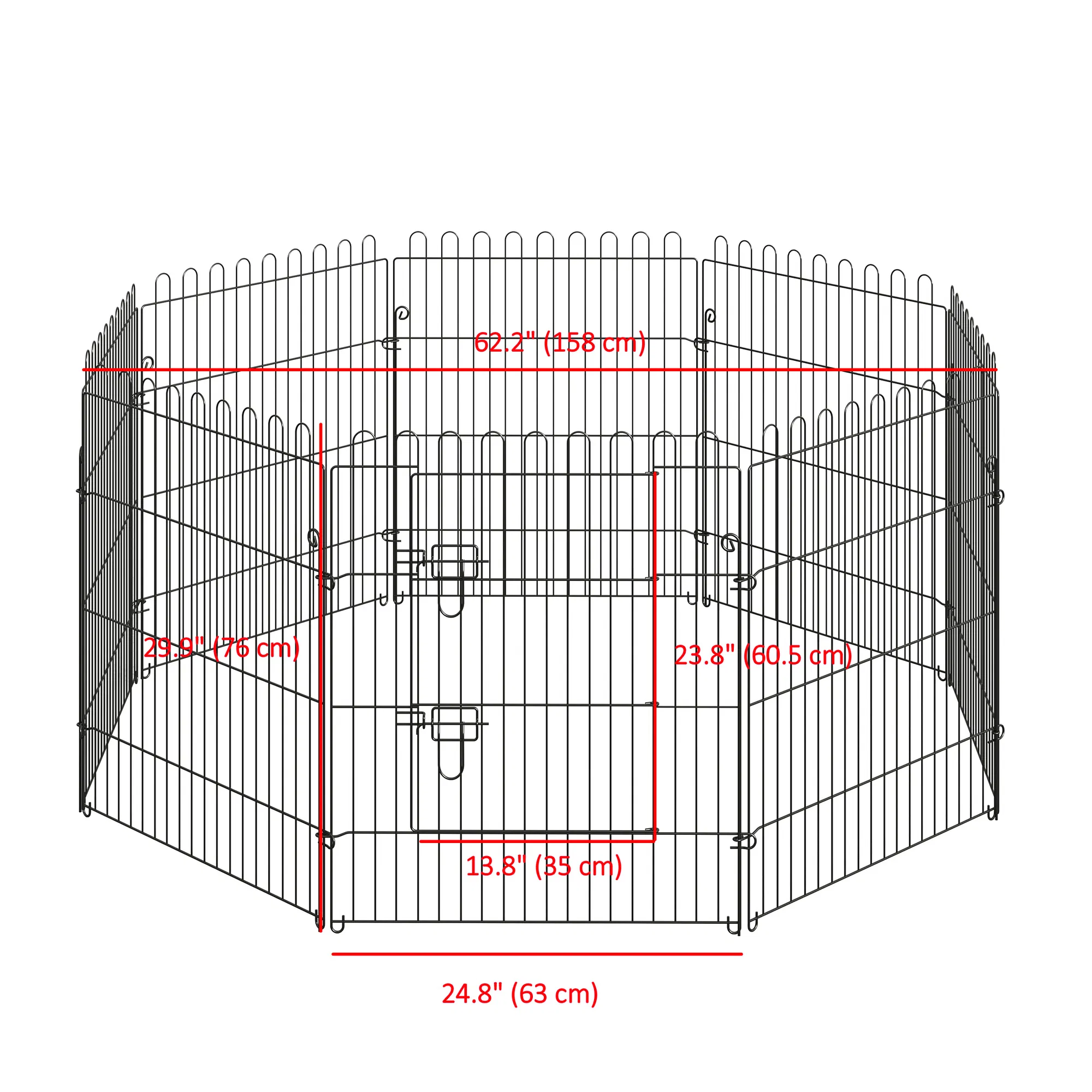 30inch 8-Panel Octagon Pet Exercise Playpen Crate Foldable Dog Cage Pen Puppy Kennel, Black — image 3