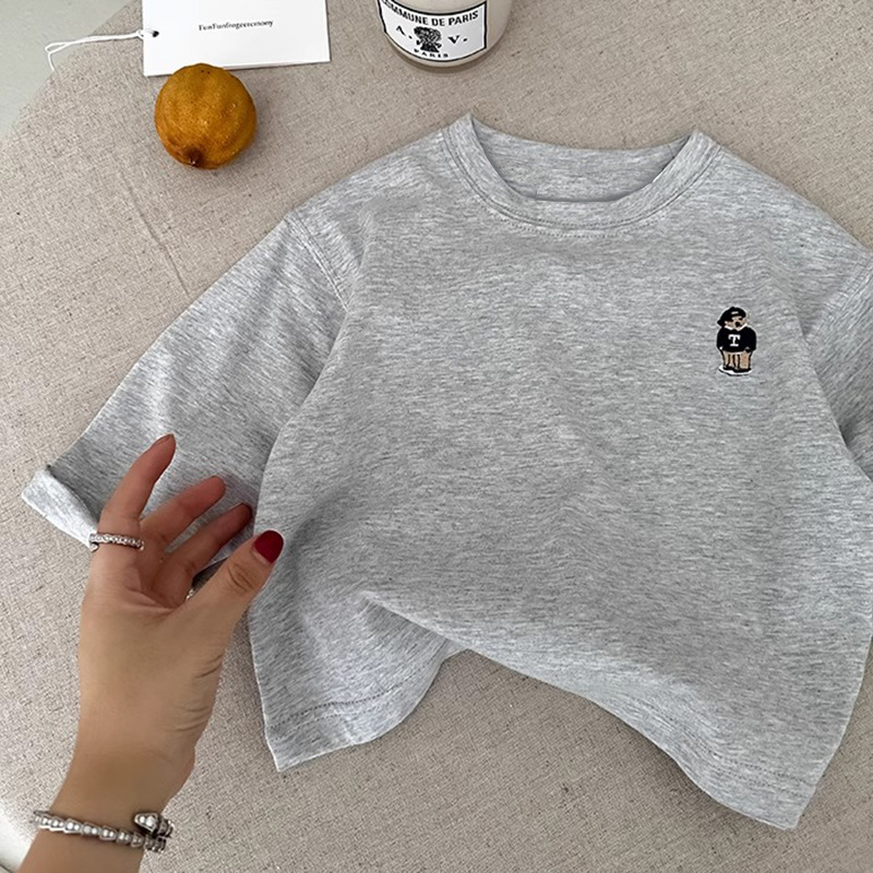Children's Long Sleeve T-Shirt with Embroidery Bear Design — image 8