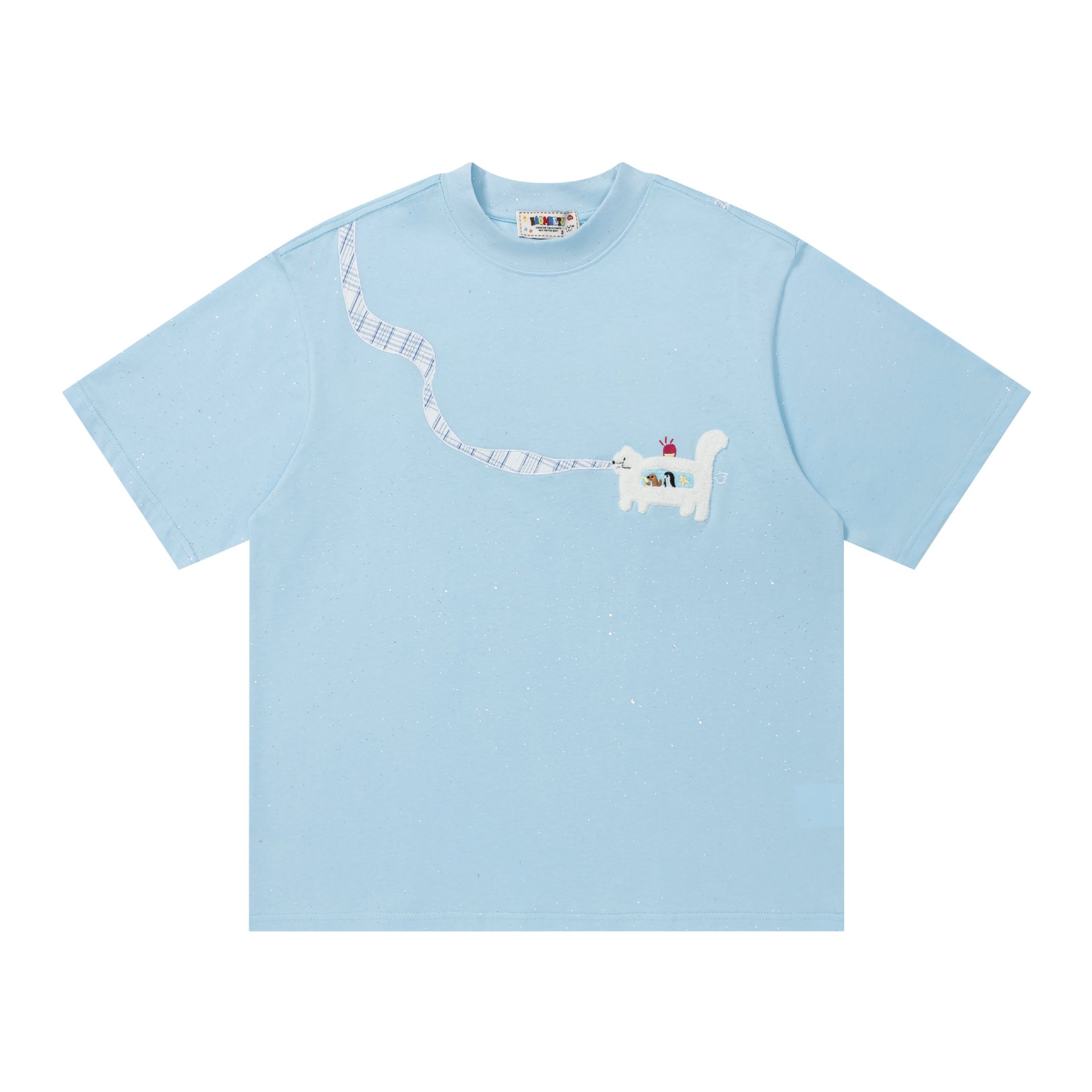 Cartoon puppy embroidered short sleeved shirt — image 4