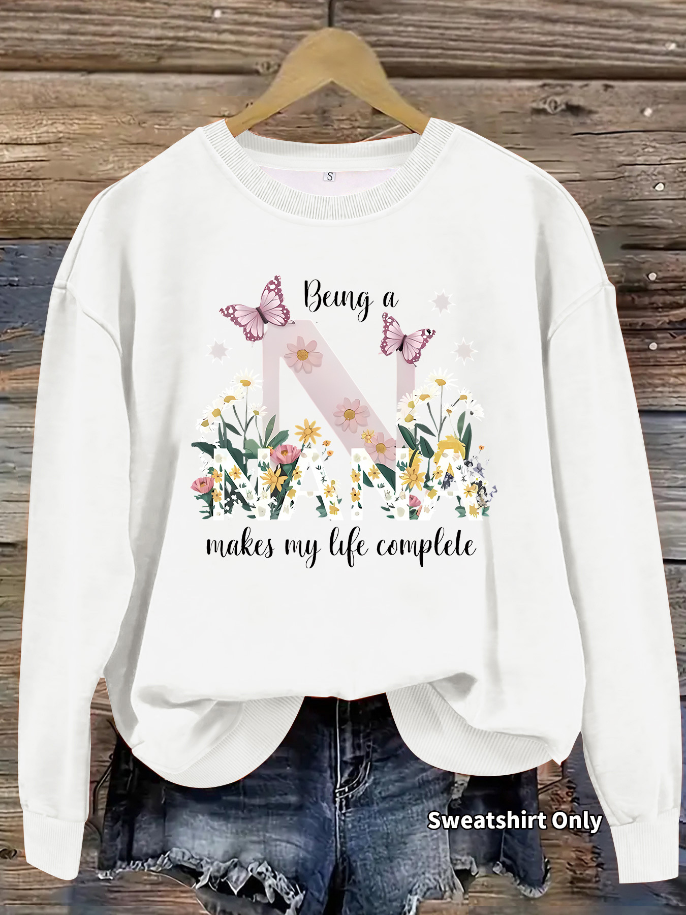 Butterfly printed long sleeved fleece sweatshirt — image 7