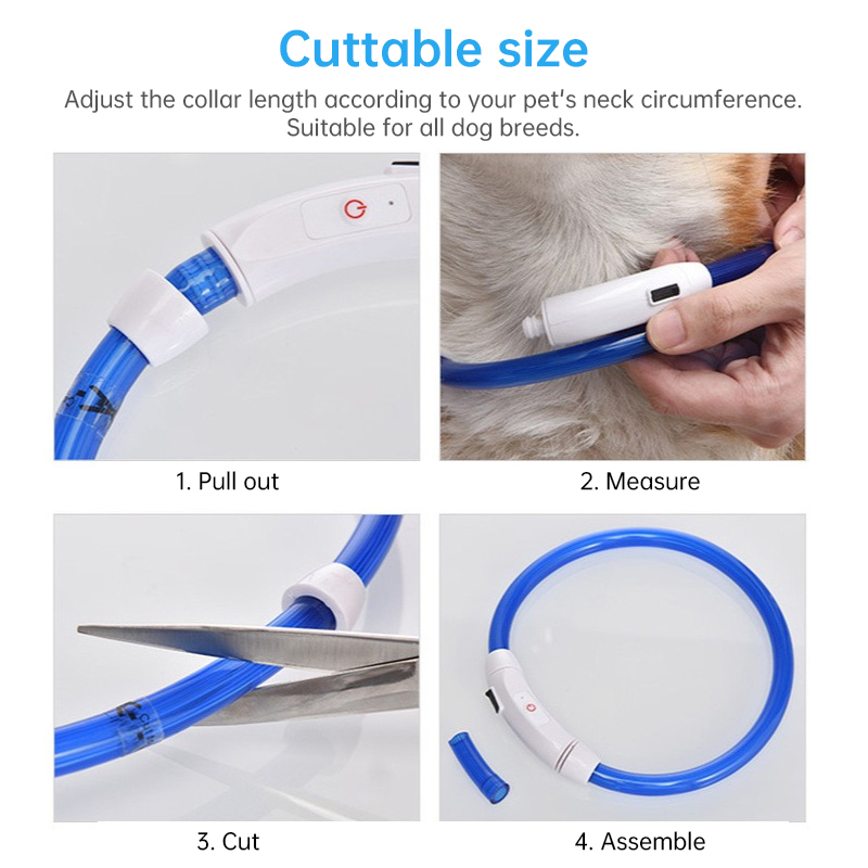 3-Mode LED Dog Collar - USB Rechargeable, Detachable & Glowing Pet Safety Necklace for Night — image 10