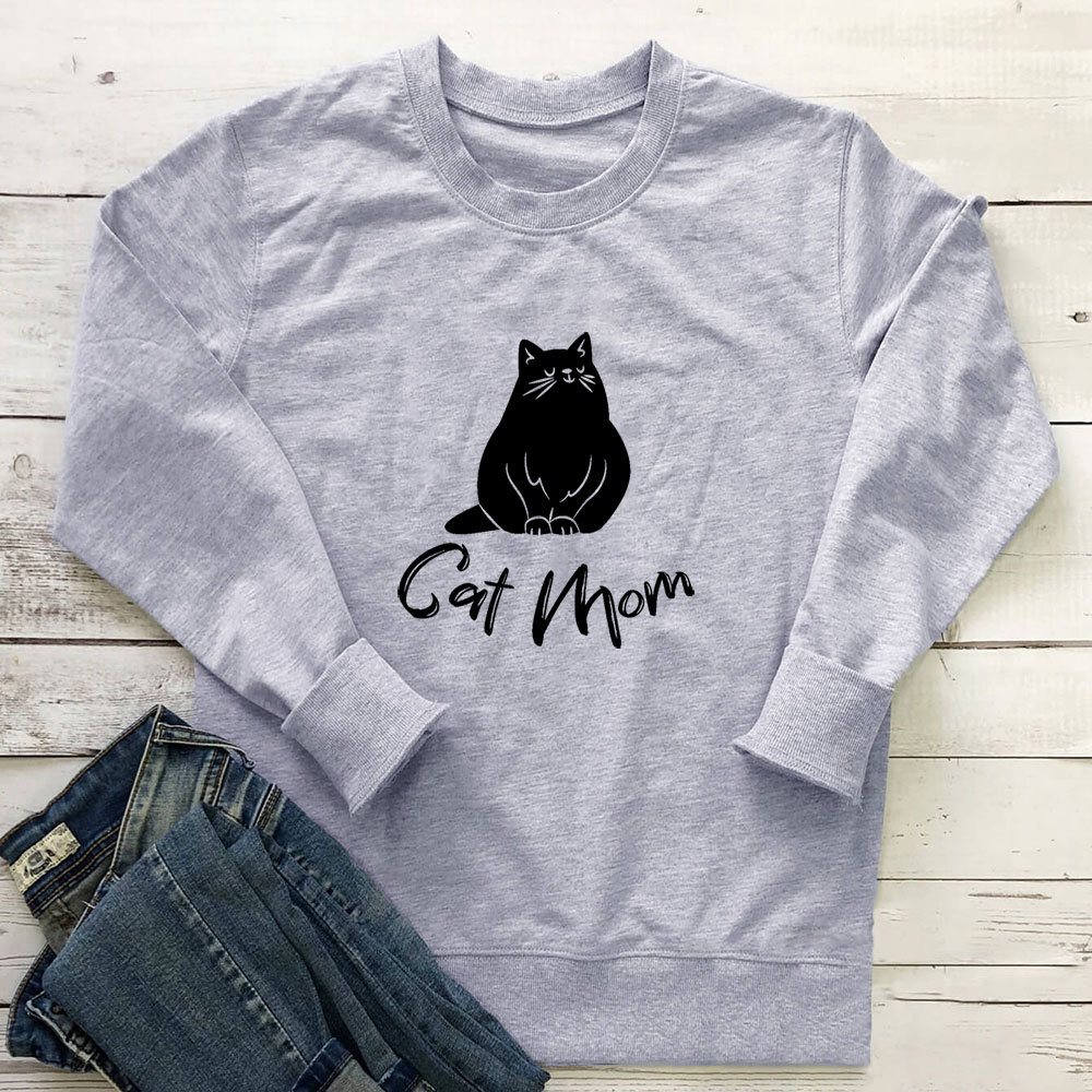 Cat printed round neck long sleeved sweatshirt — image 6
