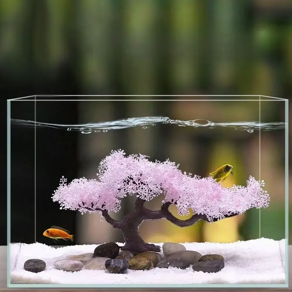 Decoración de Acuario Realista Sakura - Adorno Creativo para Tanques de Peces — imagen 1