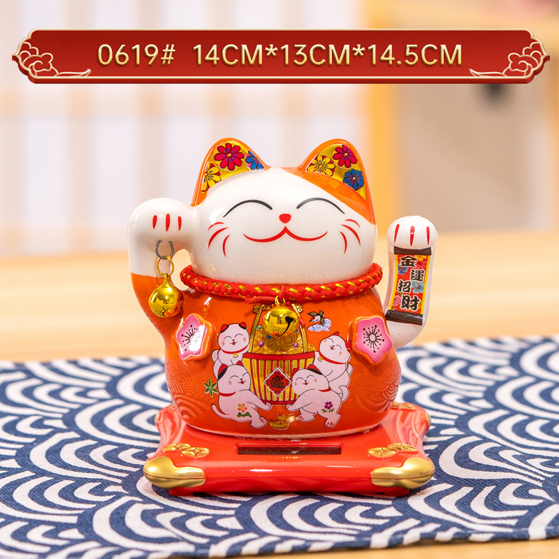 Gato de suerte chino decorativo que puede mover la mano anualidad regalo para coches pequeños adornos artesanías — imagen 14