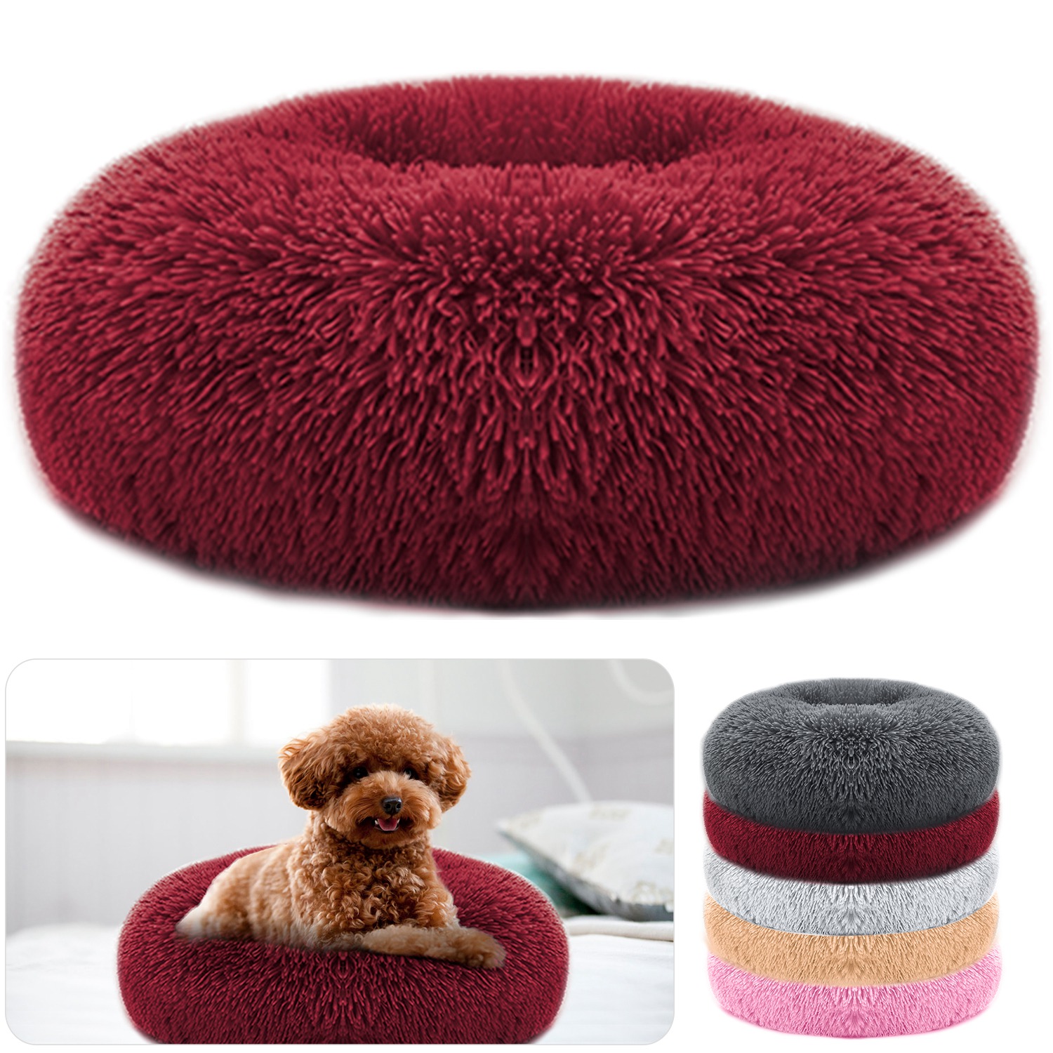 Cama de Pelo Suave para Perros y Gatos, Colchón Cálido Acogedor para Mascotas — imagen 6