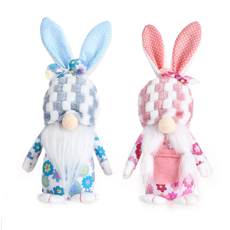 Nuevos decorativos de Pascua muñecos de conejo y duende sin rostro de peluche para decoración hogareña — imagen 5