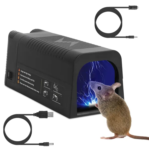Electric Rat Trap Reusable Mice Trap Rodent Zapper Indoor Pest Control Rechargeable Shock Mice Killer With 1800V High Voltage For Home — image 7