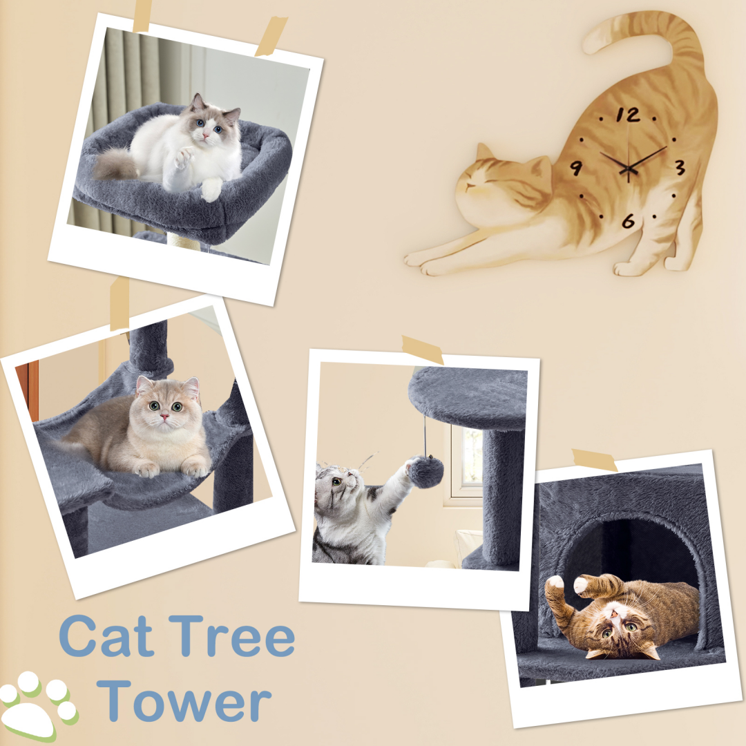 Torre para Gatos de Alto Rendimiento: Arbol Climático con Postes de Escarbar de Sisal Natural — imagen 28