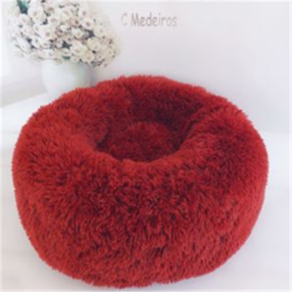 Almohada Redonda de Pelo Largo para Gatos con Funda Antideslizante — imagen 3
