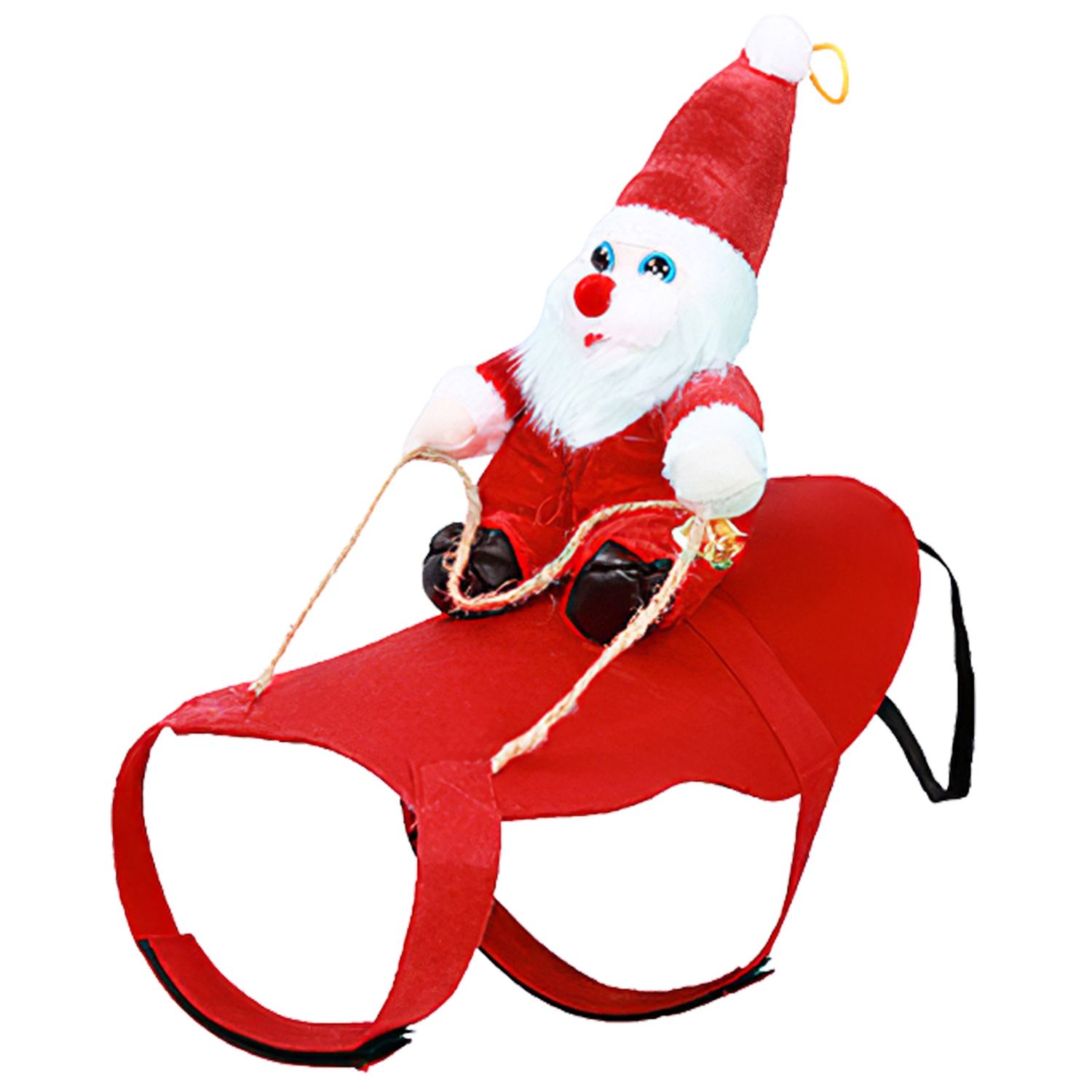 Opciones de Tamaño S-M-L-X - 1 Pieza Traje de Navidad para Mascotas - Chaqueta Roja con Patrón de Papá Noel y Campana para Perros y Gatos — imagen 3