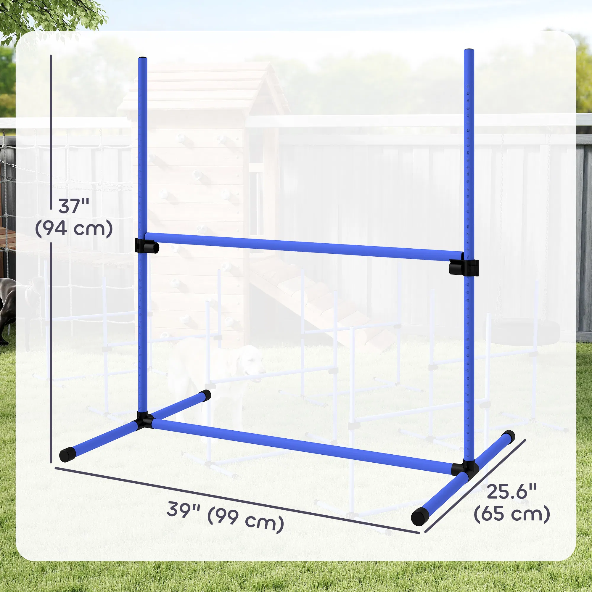 Set of 6 Dog Agility Training Equipment Adjustable Jump Bar Pet Exercise Kit with Carrying Bag (Blue) — image 5