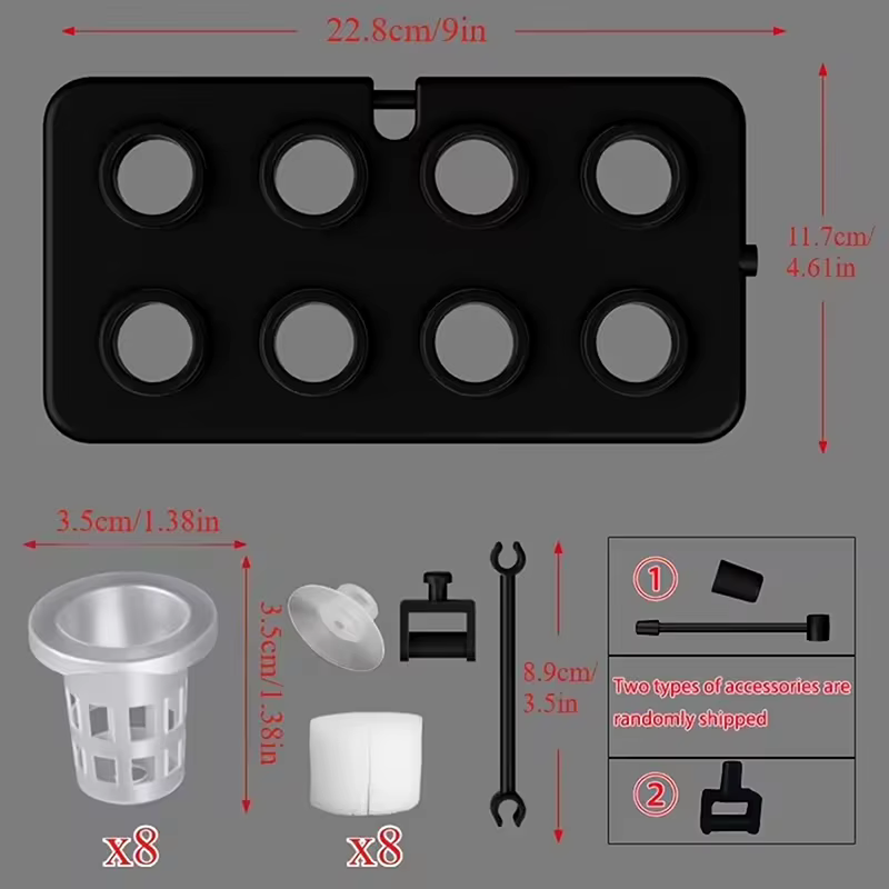 Kit de plantación hidropónica flotante para acuario, tablero de cultivo sin suelo con ventosa para montaje en pared, decoración verde para acuario — imagen 6